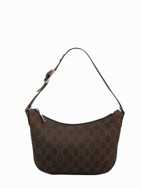 Gucci Brown Monogram Shoulder Hobo